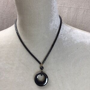 Hematite Drop Pendant Necklace
